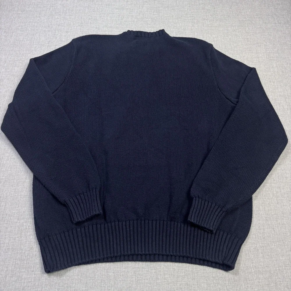 Polo Ralph Lauren Sweater Pullover Men XL Blue Pima Cotton Crew Neck Heavyweight